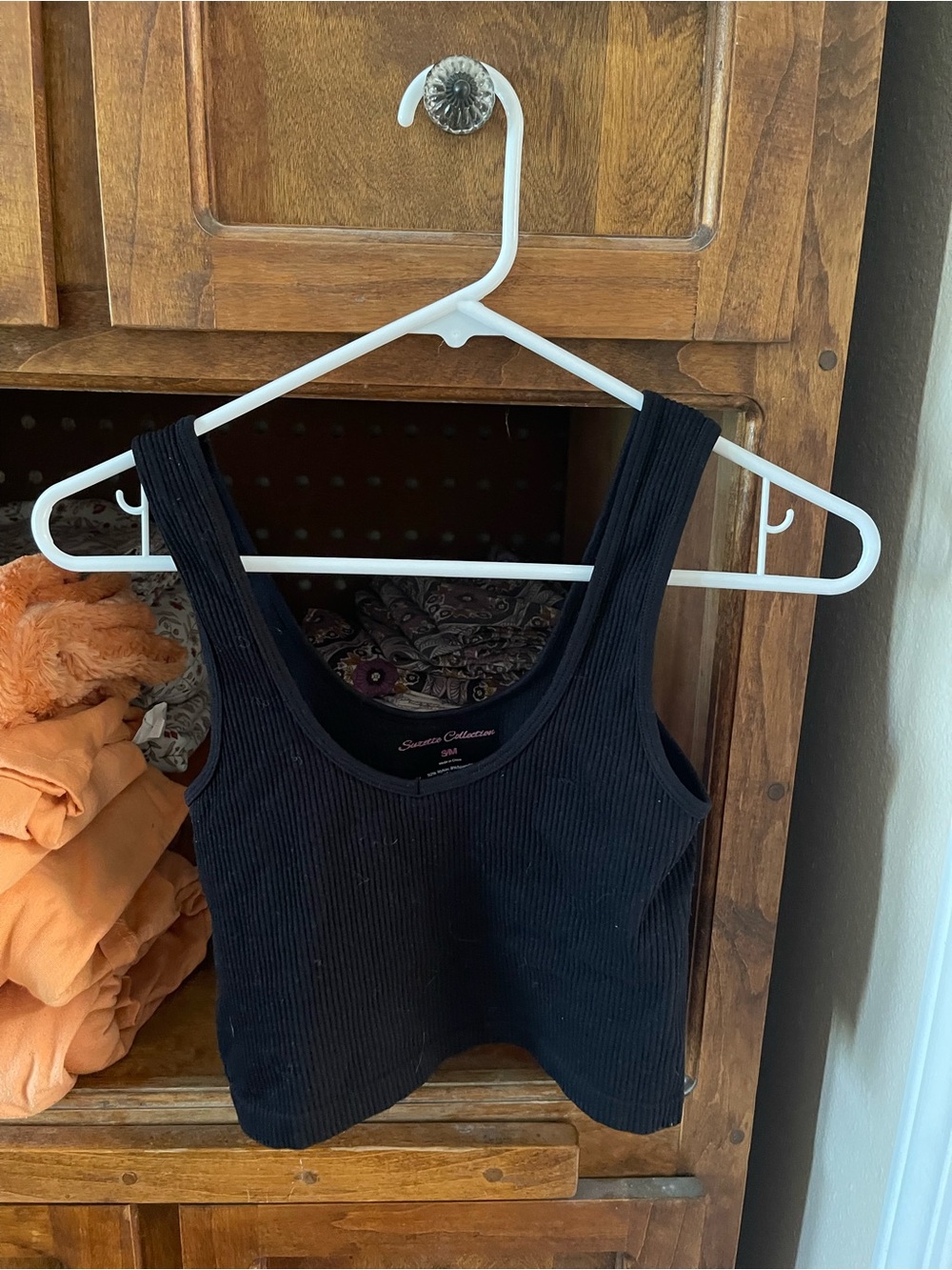 Black Ribbed Tank Top -
